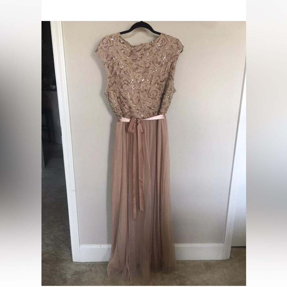 Candalite Womens 2X maxi dress, Taupe